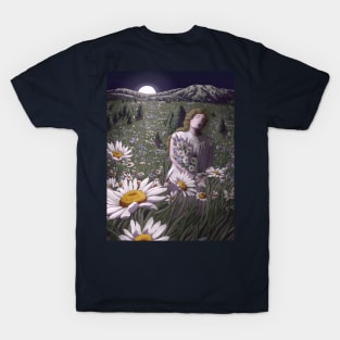 The Moon Rises and I Gather Blooms T-Shirt